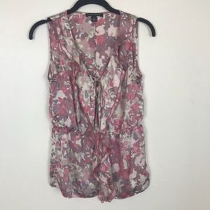 Banana Republic Pink Sleeveless Silk Ruffle Top